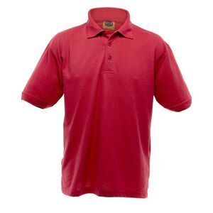 UCC 50/50 Mens Heavweight Plain Pique Polo Shirt / Red